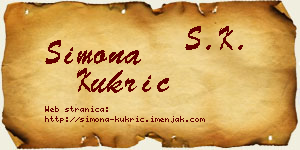 Simona Kukrić vizit kartica